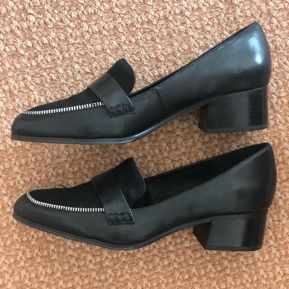 Shellys London Black low heel loafers